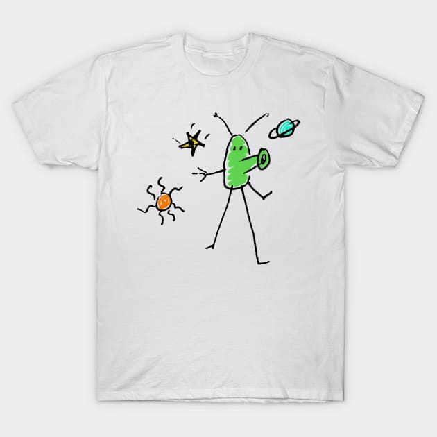 Oooooo! Little green doodle T-Shirt by RawSunArt